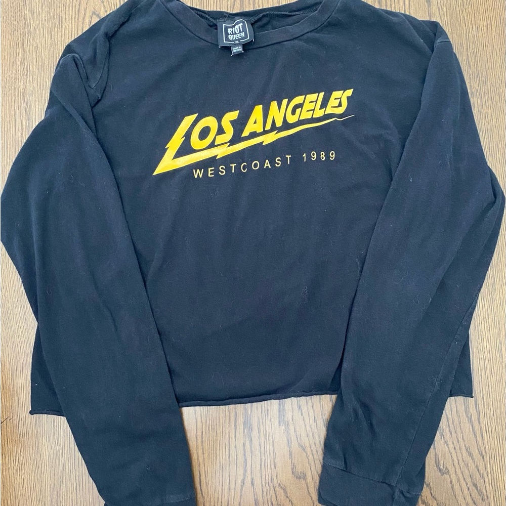 Riot Queen Black Los Angeles Graphic Long Sleeve Shirt